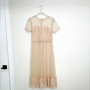 vintage nude sheer lace dress 🏹